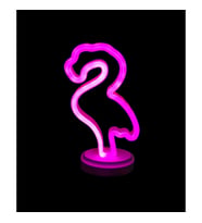 Neon Işıklı Flamingo Yazılı Masa Gece Lambası