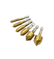 Havşa Delik Açma Pah Alma Çapak Alma 6 Adet Matkap Uç Ucu Uçları Flüt Takımı 6-19 Mm 1/4 90 Derece Havşa 6-19mm