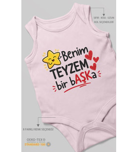 Benim teyzem bir başka! Sıfır Kollu Bebek Zıbını %100 Pamuk