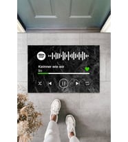 Dormot Modern Dijital Baskı - Kişiye Özel Spotify Kodlu Kişiye Özel Kapı Önü Paspası (Siyah - Beyaz)
