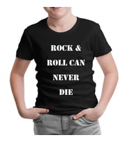 Rock & Roll Can Never Die Siyah Çocuk Tshirt