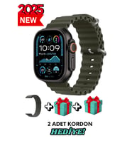 Xiaomi Redmi Note 9 Uyumlu Akıllı Saat Watch ULTRA2 49MM Kordon Hediyeli - Son Versiyon (Haki)