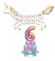 Unicorn 6 Yaş Happy Birthday Gökkuşağı