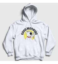 Presmono Unisex Beyaz Morning Brian Griffin Family Guy Kapüşonlu Sweatshirt 300680tt