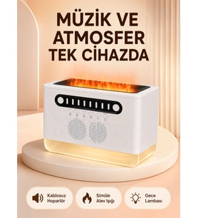 Çok Fonksiyonlu Kablosuz Hoparlör 8 Beyaz Gürültü Renkli Gece Lambası
