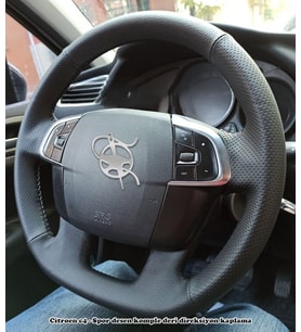 Citroen C4 Araca Özel Dikmeli Direksiyon Kılıfı (SOFT NOKTA DÜZ) (Karışık)
