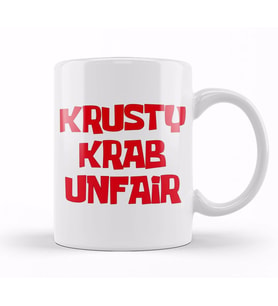 Spongebob Krusty Krab Unfair Kupa Bardak Porselen