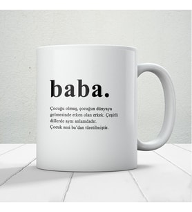 Baba Kelime Anlamı Baskılı Babalar Günü Kupa Bardak Kahve Kupa Bardak
