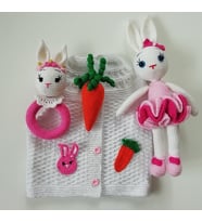 Havuçlu Tavşan Set Amigurumi Organik Oyuncak
