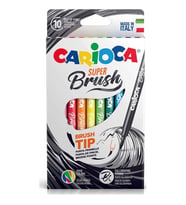 Carioca Keçeli Boya Süper Brush Fırça Uçlu 10'lu 42937 