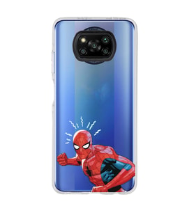 Poco X3 Pro / X3 NFC Uyumlu Örümcek Adam Tasarımlı Şeffaf Telefon Kılıfı
