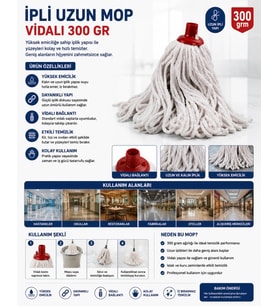 İpli Uzun Mop Vidalı 300 Gr