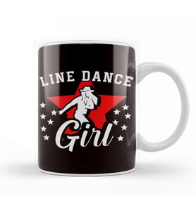 Line Dance Girl Line Dancing Country Western Music Cowgirl Kupa Bardak Porselen
