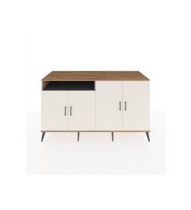Kronos Konsol 4 Raflı 4 Kapaklı 176x59x99 Çam-Aytaşı/Antrasit