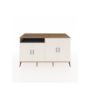 Kronos Konsol 4 Raflı 4 Kapaklı 176x59x99 Çam-Aytaşı/Antrasit