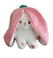 Dev Boy 75 Cm Pelüş Çantalı Çilek Tavşan Fermuarlı (Beyaz)