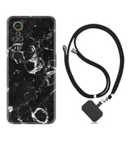 General Mobile GM 21 Pro GM 22 Pro Plus Kılıf Boyun Askılı Silikon Black Hole Marble 1387