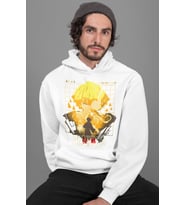 Tasarım Zenitsu Agatsuma Baskılı Unisex Oversize Kimetsu No Yaiba Wiki Anime Hoodie