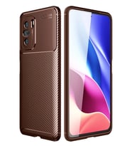 Mey İthalat® Poco F3 Kılıf Auto Focus Karbon Kapak - Kahverengi