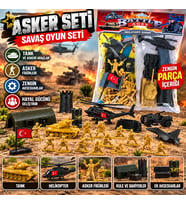 Asker Seti Oyuncak Askeri Araçlar Tank Helikopter Kule ve Asker Figürleri Savaş Oyun Seti