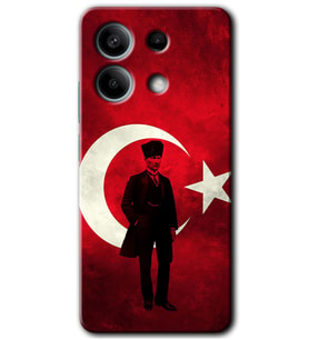 Redmi Note 13 5G Kılıf HD Desen Baskılı Kılıf - Atatürk Bayrak