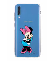 Samsung Galaxy A70  Kamera Korumalı  Kapak Minnie Mouse Tasarımlı  Şeffaf Kılıf