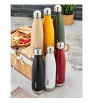 500ML RENKLİ ŞİŞE TERMOS PASLANMAZ ÇELİK - KAYDIRMAZ TPR TABAN (5680)