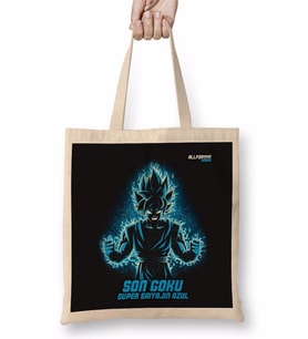 Son Goku Super Saiyajin Azul 03 Bez Çanta Uzun Saplı