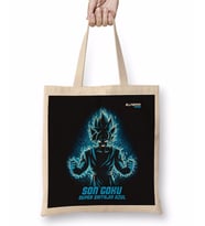 Son Goku Super Saiyajin Azul 03 Bez Çanta Uzun Saplı