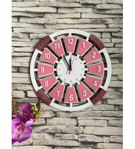 Pembe Çocuk Odası Ahşap Duvar Saati