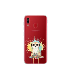 Samsung Galaxy A20 ile Uyumlu Splash Mirket Tasarımlı Şeffaf Silikon Kılıf