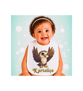 Kartaliçe Keten Bebek Mama Önlüğü – Yumuşak, Emici, Yıkanabilir, Özel Tasarım P061
