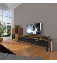 Decoraktiv Ekoflex On Slm Silver Tv Ünitesi Tv Sehpası - Ceviz Siyah (Siyah - Ceviz)