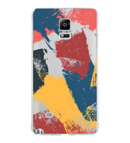 Samsung Galaxy Note 4 Kapak Brush Stroke Tasarımlı Şeffaf Silikon Kılıf