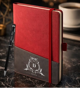 BK Gift Kişiye Özel Kırmızı Termo Deri Defter ve Touchpen Kalem Seti -8,  Kurumsal ve Özel Hediye, Yeni İş Hediyesi