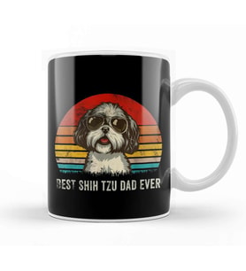 Mens Best Shih Tzu Dad Ever Funny Shih Tzu Dad Gift Dog Lover Kupa Bardak Porselen