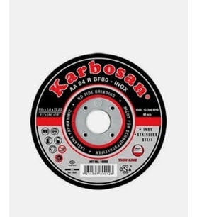 Karbosan Paslanmaz Çelik (INOX) Ince Kesme Disk T41 Düz 115x1,0x22,23 Mm Aa 54 R Bf80 25 Adet