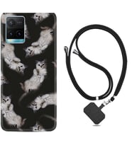 Vivo Y11S Y21S Y20 Y20S Y70 Kılıf Boyun Askılı Silikon Sevimli Kedicikler 1785
