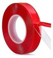 hagiki (6 adet) Silikonlu Çift Taraflı Montaj Bandı 18mm X 2mt Kırmızı Bant(6 adet)