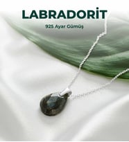 Luxtone Sertifikalı Labradorit 925 Ayar Gümüş Kolye Kadın Takı LX0530KL