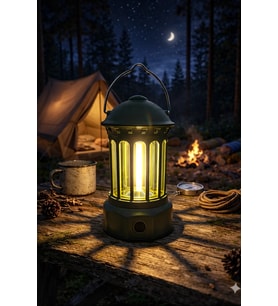 Glr L800SR Retro Tasarım Şarjlı Kamp Lambası - 200 Lümen Vintage Fener, 3 Modlu Led Işık