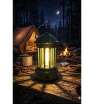 Glr L800SR Retro Tasarım Şarjlı Kamp Lambası - 200 Lümen Vintage Fener, 3 Modlu Led Işık