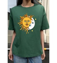 Unisex Larks' Tongues in Aspic Baskılı T-shirt (Yeşil)