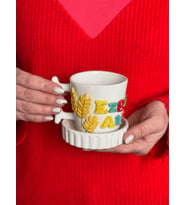 BAŞAK FİGÜRLÜ İSİMLİ KUPA FİNCAN MUG (Krem)