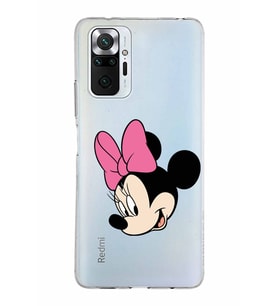 Xiaomi Redmi Note 10 Pro Uyumlu Kapak Minnie Mouse Tasarımlı Şeffaf Silikon Kılıf