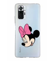 Xiaomi Redmi Note 10 Pro Uyumlu Kapak Minnie Mouse Tasarımlı Şeffaf Silikon Kılıf