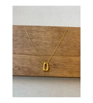 925 Ayar Gümüş Gold Renk D Harfi Kolye Harfli Kolye 45cm