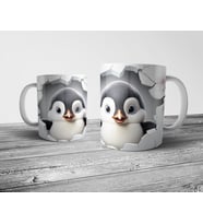 Pixxa Penguen Penguin Optik İllüzyonlu Kupa Bardak Model 1