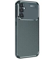Newface Samsung Galaxy S24 FE Kılıf Auto Focus Karbon Kapak - Koyu Yeşil