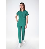 Unisex Soft Likra Ameliyat Yeşil Hemşire Ve Doktor Üniforması Cerrahi Takım Scrubs